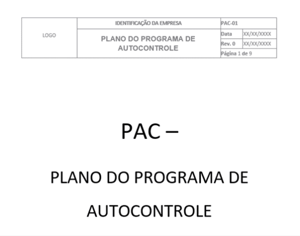 PAC - Programa de autocontrole